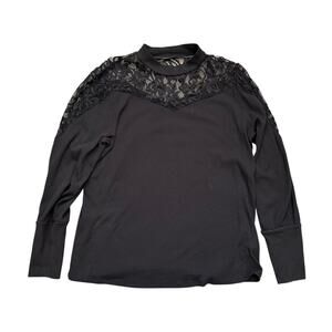 Maurice’s black, long sleeve lace shoulders top size xl